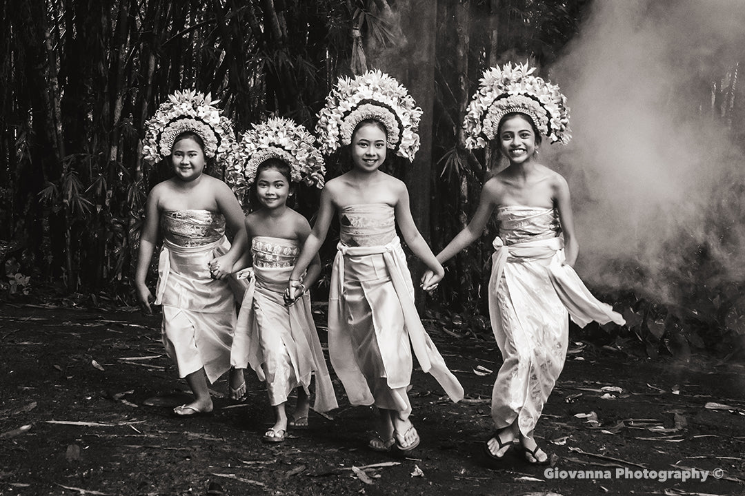 Joyful Run - Balinese Girls in The Forest