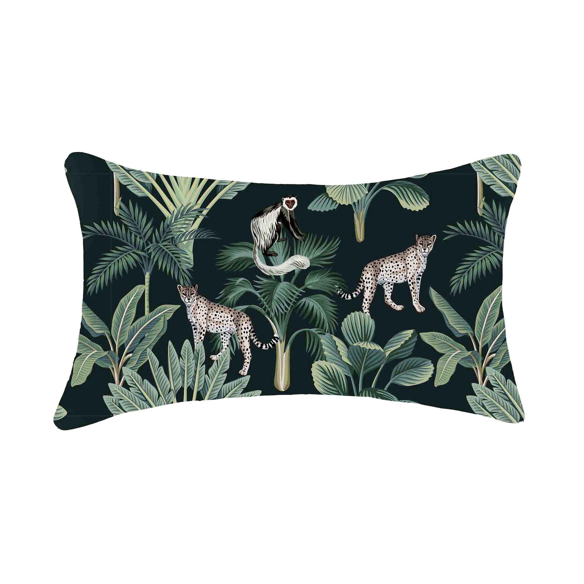 Cushion - Black Jungle Leopard