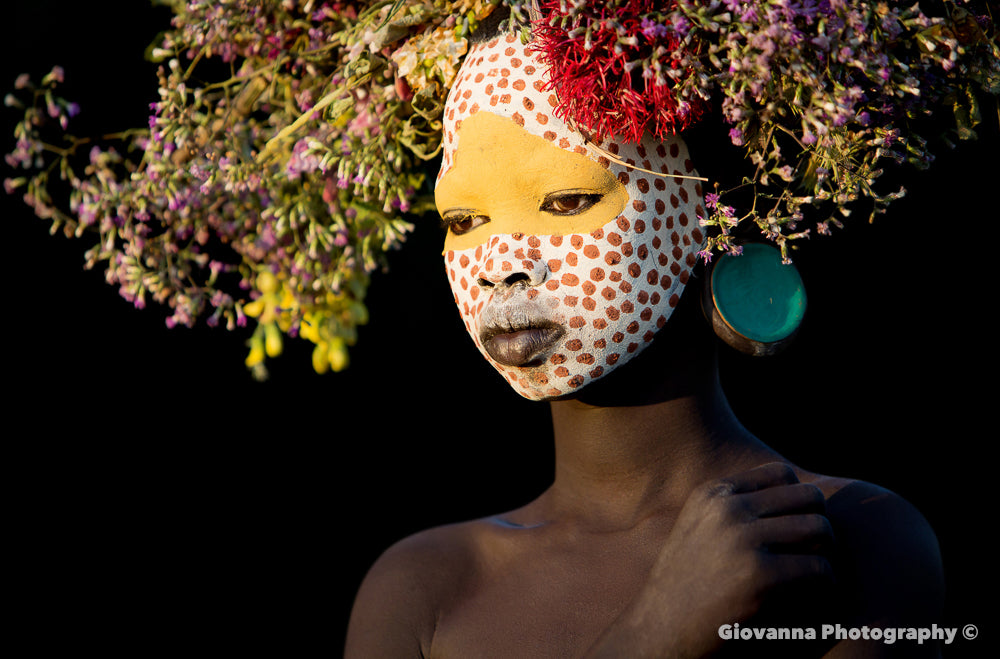 KALI - Young Suri girl with intricate face painting