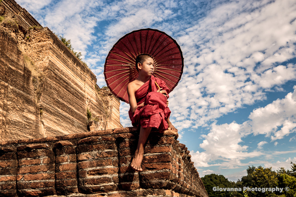 Monk with Umbrella