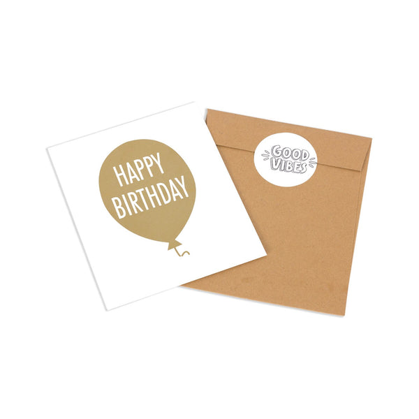 Cards - Happy Birthday - Gold Baloon