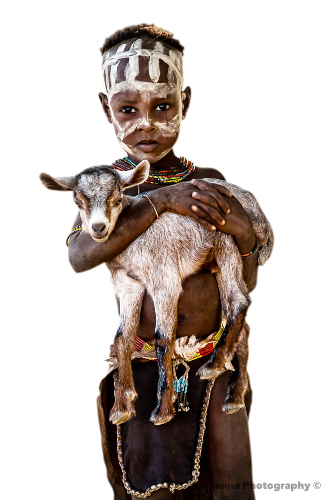 JONATHAN - Little Kara boy with baby goat